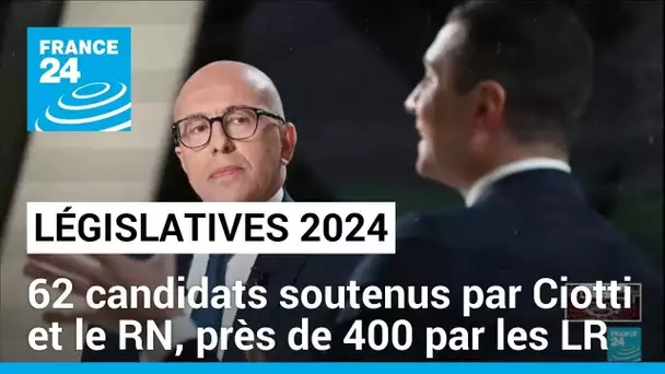 Législatives 2024 : au moins 62 candidats soutenus par Eric Ciotti et le RN, près de 400 par les LR