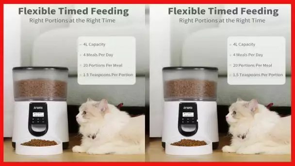 Automatic Cat Feeder, Timed Cat Feeder with APP Control, Dog Food Dispenser with Stainless Steel