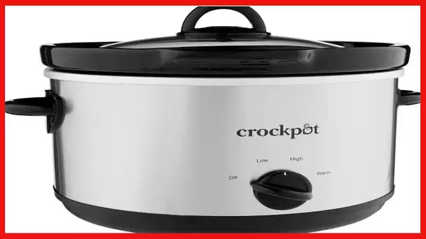 Crock-Pot SCR503SP 5-Quart Smudgeproof Round Manual Slow Cooker with Dipper, Silver