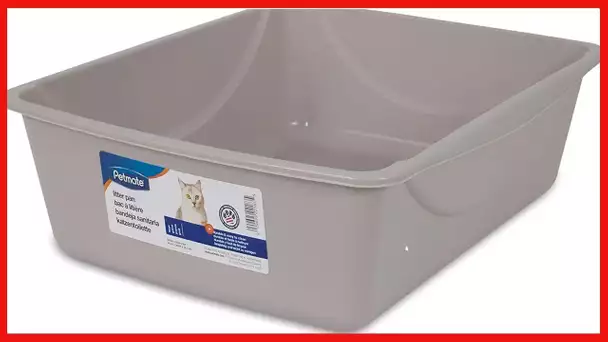 Petmate Open Cat Litter Box, Large Nonstick Litter Pan Durable Standard Litter Box, Blue Mesa