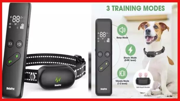 Dog Shock Collar - Electric Dog Training Collar with Remote 1600FT, Rechargeable E-Collar Waterproof