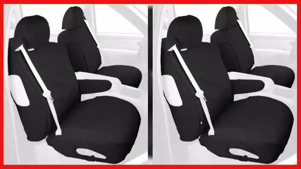 Covercraft - SS3301PCCH Custom-Fit Front Bucket SeatSaver Seat Covers - Polycotton Fabric, Charcoal