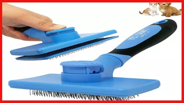 Pet Craft Supply Self Cleaning Grooming Slicker Pet Brush for Cats and Dogs