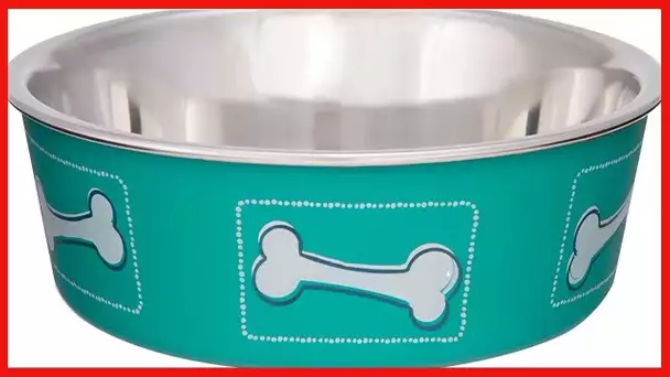 Loving Pets Coastal Bella Bowl for Dogs, Medium, Aqua Sea