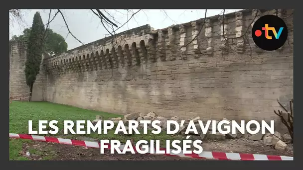 Effondrement d'un morceau des remparts à Avignon