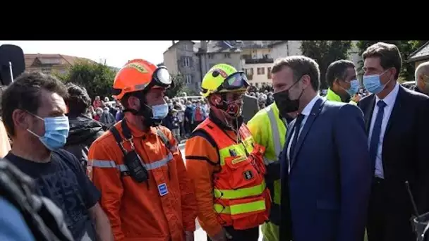 Inondations dans les Alpes-Maritimes : le président Macron sur place auprès des sinistrés