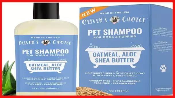 Dog Shampoo with Oatmeal and Aloe. Shea Butter for Smelly Dogs, Puppy Shampoo by Oliver's Choice 14