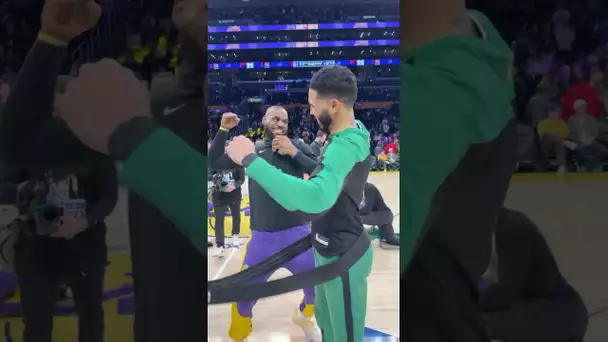 LeBron & Tatum link up pregame!