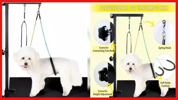 Dog-Grooming-Arm, 35" Adjustable Pet Grooming Table Arm with Clamp, Dog Grooming Stand for Small