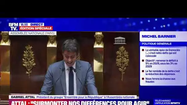 Le discours en intégralité de Gabriel Attal à l'Assemblée nationale