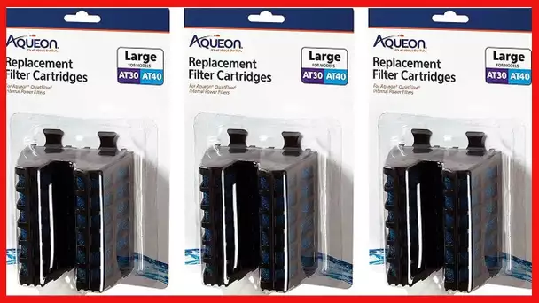 Aqueon 6 Count Replacement Internal Filter Cartridges, Large, for QuietFlow Internal Filter AT30 and