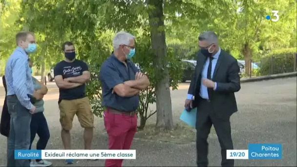 Mobilisation à l’école d’Exideuil-sur-Vienne pour demander l'ouverture d'une cinquième classe