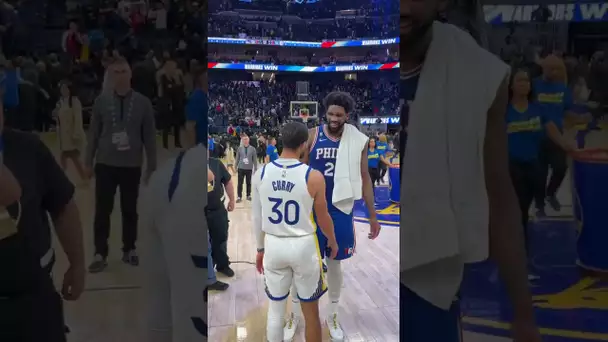 CURRY & EMBIID AFTER THEIR BATTLE IN THE BAY! 🤝👀| #Shorts