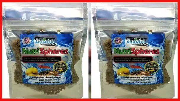 Invert Aquatics NutriSpheres - Sinking Diet for Snails, Shrimp & Bottom Feeding Fish