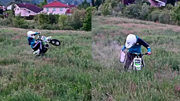 MOWMOW CABRE EN CROSS ET FAIT FUMÉ LA MOTO