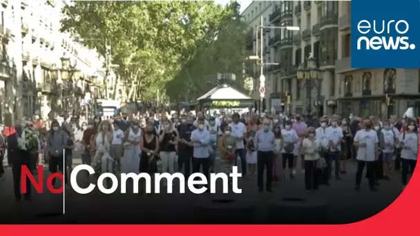 Barcelone rend hommage aux victimes des attentats terroristes de 2017