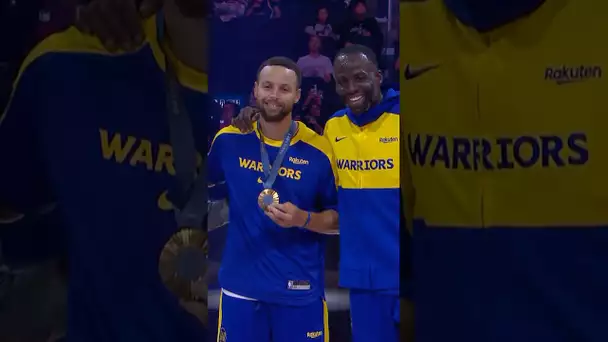 Warriors celebrate Stephen Curry for winning Gold at the Olympics with #USABMNT! 🔥🥇|#Shorts