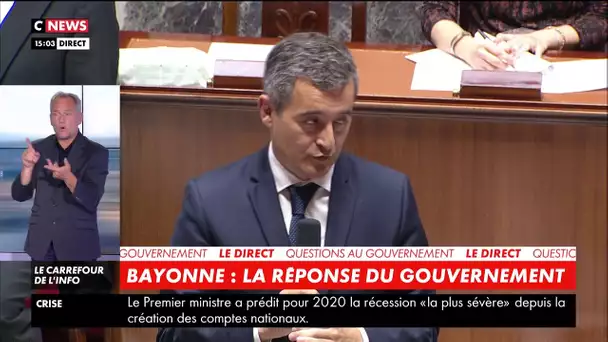 Gérald Darmanin rend hommage au chauffeur de bus tué à Bayonne