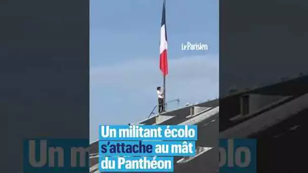 Un activiste écologiste monte sur le Panthéon pour mettre le drapeau français en berne