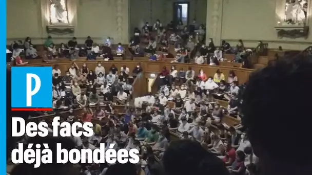 Amphis bondés à la fac : à la Sorbonne, des étudiants déjà inquiets