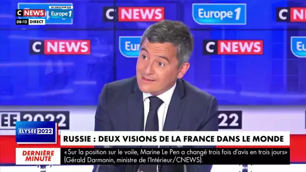 Marine Le Pen "serait tenue par la Russie" si elle était élue présidente selon Gérald Darmanin