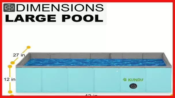 Kundu Rectangular (43" x 27" x 12") Heavy Duty Pets & Kids PVC Outdoor Pool/Bathing Tub - Portable