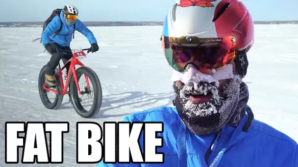 FAT BIKE : Ils traversent un lac gelé au Canada en plein hiver !