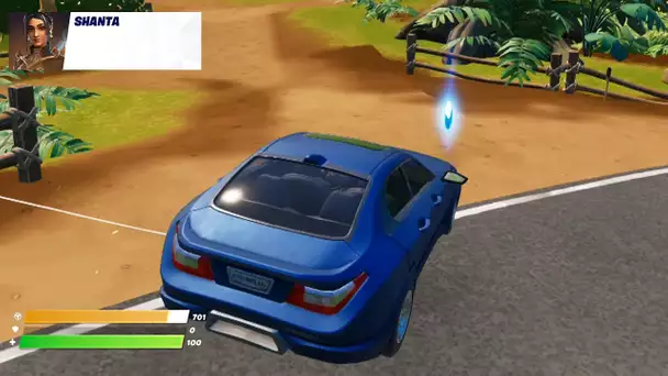 RAMASSER DES FRAGMENTS DE GEMMES A DES CARREFOURS EN UTILISANT UN VEHICULES (FORTNITE DEFIS SHANTA)