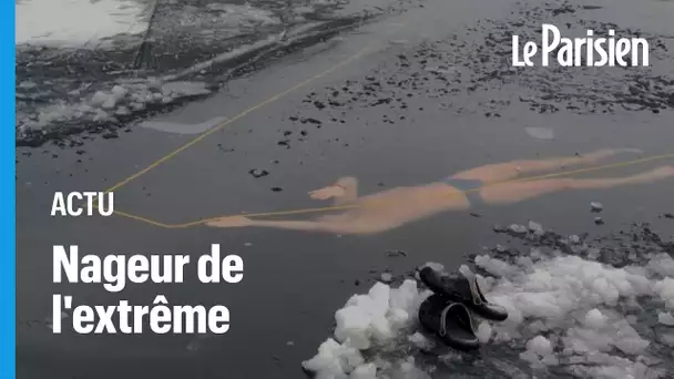 Il s'entraîne à nager sous 30 cm de glace sans respirer pour battre le record du monde