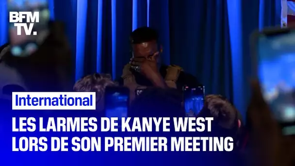 Les larmes de Kanye West en évoquant l’avortement lors de son premier meeting