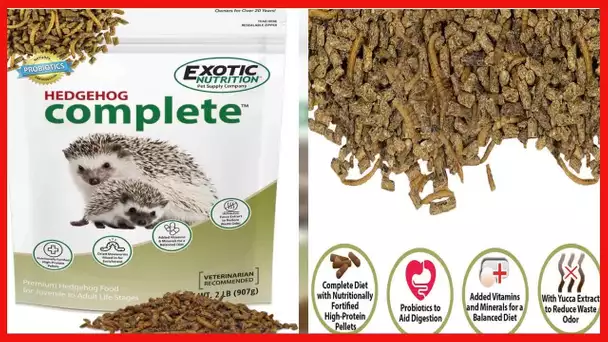 Hedgehog Complete 2 lb - Nutritionally Complete Natural Healthy High Protein Pellets & Dried