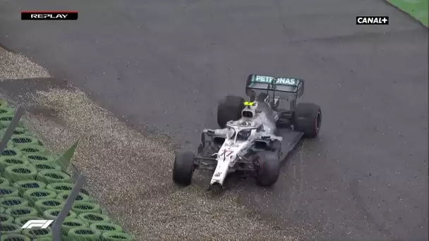 Bottas termine dans le mur !