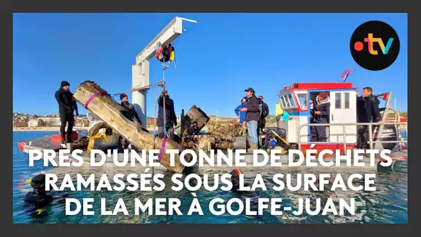 Près d'une tonne de déchets ramassés sous la surface de la mer à Golfe-Juan