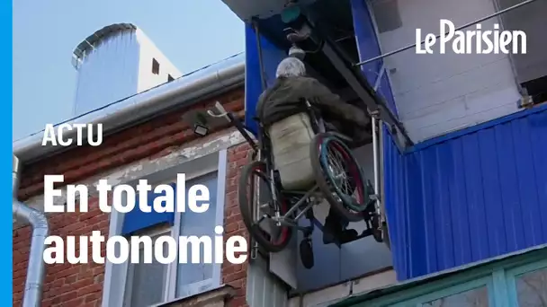 Handicapé, ce Russe construit un ascenseur sur son balcon pour pouvoir sortir