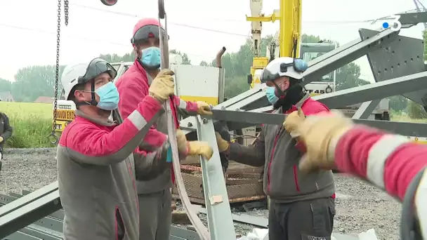 Chantier de réinsertion sur la ligne THT Avelin - Gavrelle