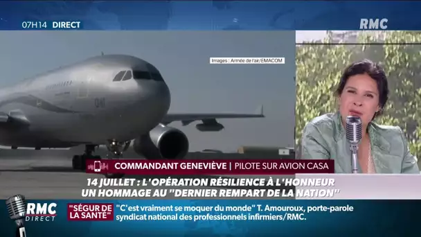 Commandant Geneviève, pilote sur un avion CASA, raconte les préparatifs du 14 juillet