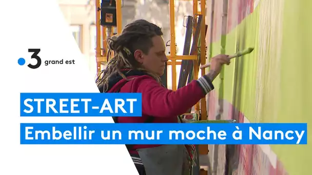 Nancy : l'artiste Franc Volo repeint un mur moche pour embellir la rue Albert Lebrun