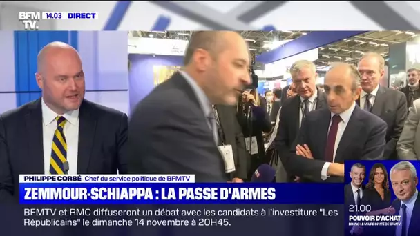 "On ne va pas faire la campagne comme ça": mise au point de P. Corbé sur l'échange Zemmour/Schiappa