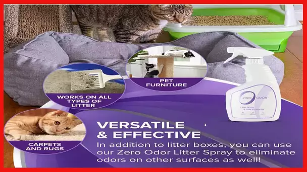 Zero Odor – Litter Odor Eliminator - Permanently Eliminate Litter Odors with Best Patented Molecular