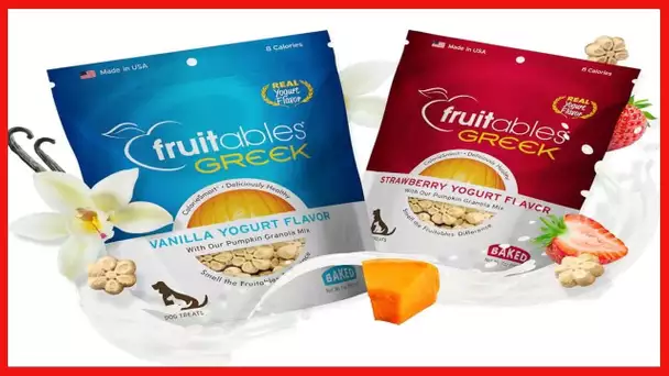 Fruitables Greek Yogurt Dog Treats | Healthy Treats for Dogs | Baked Pumpkin Treats for Dogs | Free