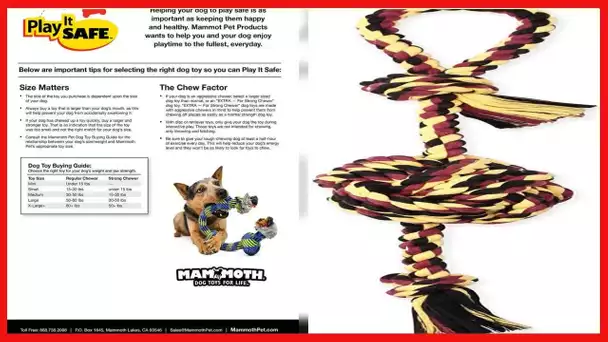 Mammoth Pet Products Flossy Chews Color Monkey Fist Tug, Large, 26-Inch, multicolored (20098F)