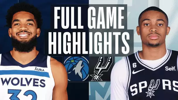 TIMBERWOLVES at SPURS | NBA FULL GAME HIGHLIGHTS | October 30, 2022