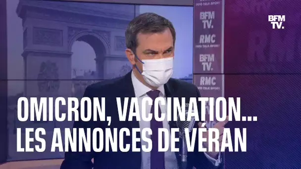 Propagation d'Omicron, vaccination des enfants... Les annonces d'Olivier Véran sur BFMTV