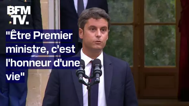 Le discours de Gabriel Attal lors de la passation de pouvoir avec Michel Barnier à Matignon