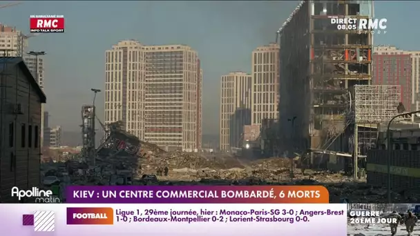 Kiev : un centre commercial bombardé, six morts