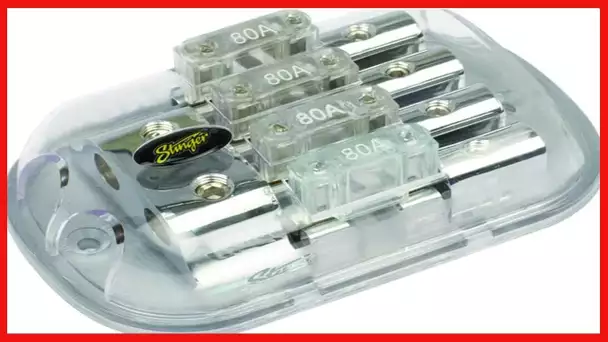 Stinger SPD5625 PRO Series Maxi Fused Power Distribution Block with Two 4 Gauge Input and Four 8