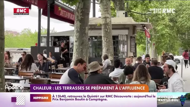 Chaleur : les terrasses se préparent à l'affluence