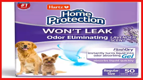 Hartz Home Protection Odor Eliminating Scented Dog Pads, Super Absorbent & Won’t Leak, Lavender