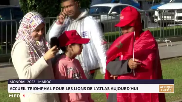 Accueil triomphal pour les lions de l´Atlas aujourd´hui