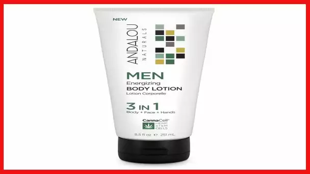 Andalou Naturals CannaCell MEN Energizing Body Lotion, 8.5 Ounce